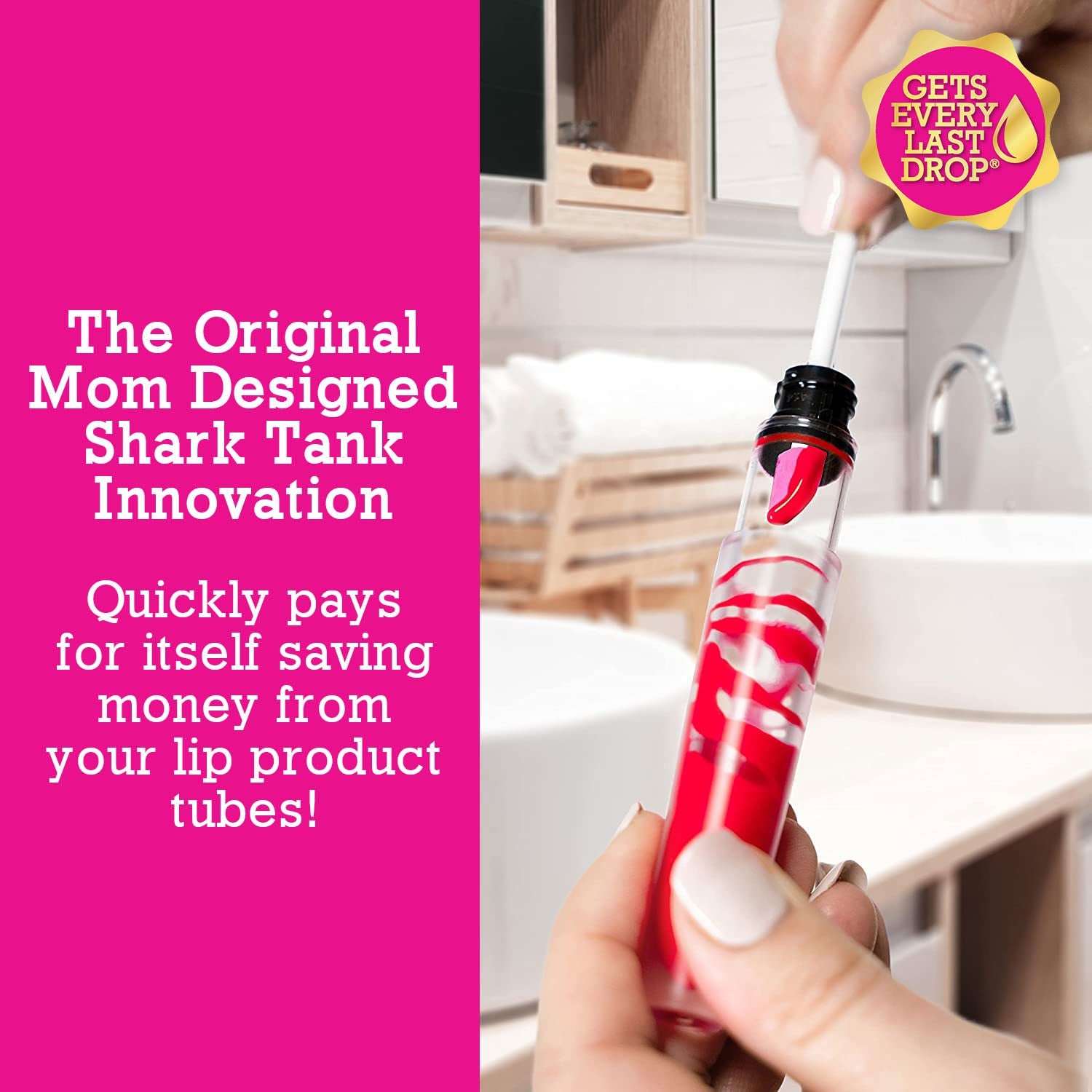 Daddy Lip Gloss Tiny Beauty Spatula (6 Inch Pink) Shark Tank, Lip Gloss Spatula, Mini Makeup Tool, Stocking Stuffers, Gifts for Women Who Have Everything, Teenage Girls, Small Scraper Cosmetics