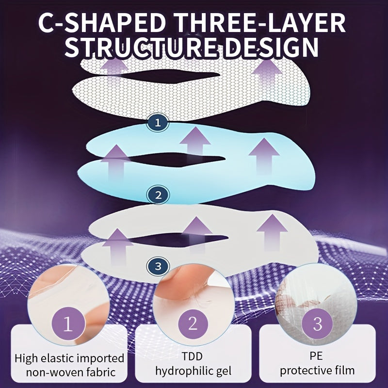 5pcs ILISYA C Hydrating & Eye Mask with Niacinamide & Hyaluronic Acid - Gel-Formula Circulating Patches Suitable for Light Beige Types, Under-Eye Care, Moisturizing for Smooth, Tender Light Beige - & (Before/After)