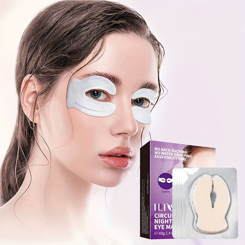 5pcs ILISYA C Hydrating & Eye Mask with Niacinamide & Hyaluronic Acid - Gel-Formula Circulating Patches Suitable for Light Beige Types, Under-Eye Care, Moisturizing for Smooth, Tender Light Beige - & (Before/After)