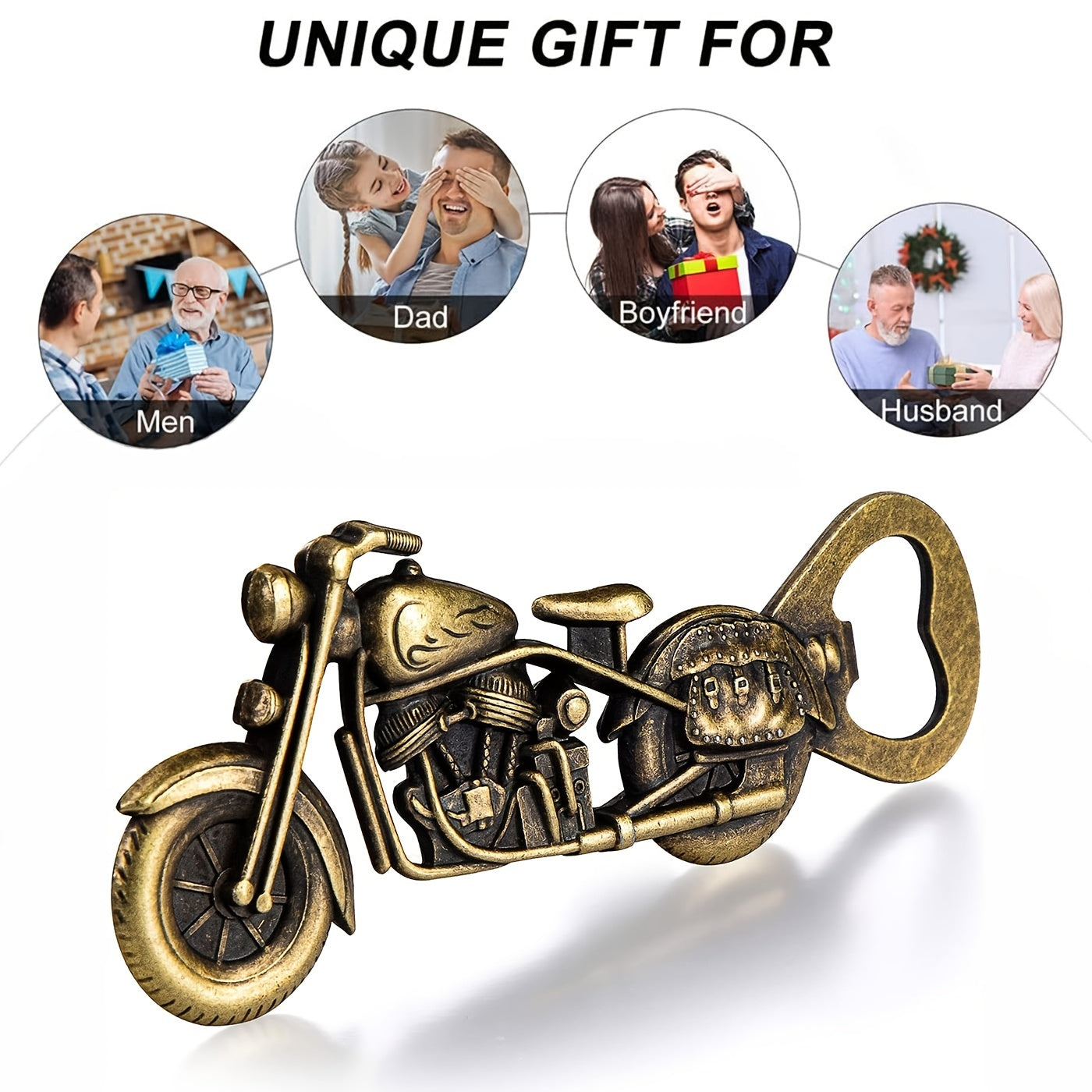 1pc Golden Motorcycle Bottle Opener - Perfect Gift for Beer Lovers and Men - 5 Inches/2 Inches/0.3 Inches - 3 Ounces